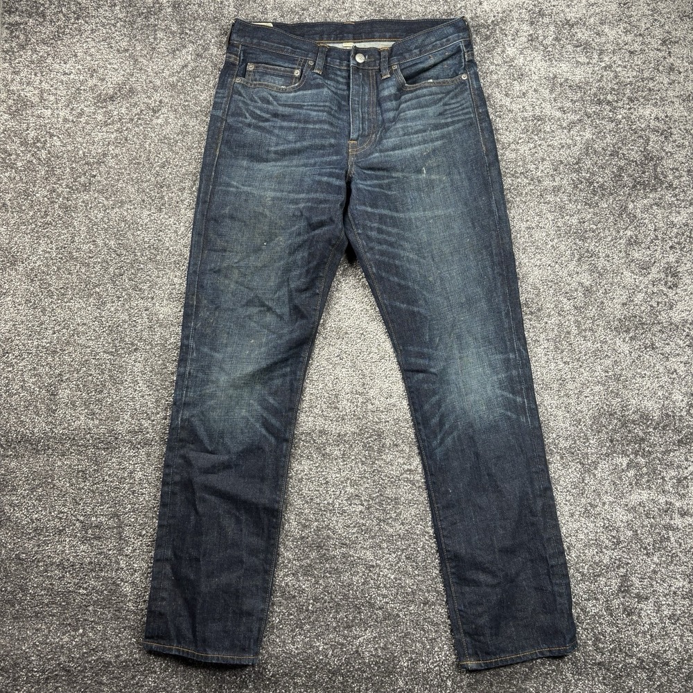 J.Crew Jeans Mens 31x32 Blue Dark Wash 770 Slim Straight Kaihara Denim Japanese